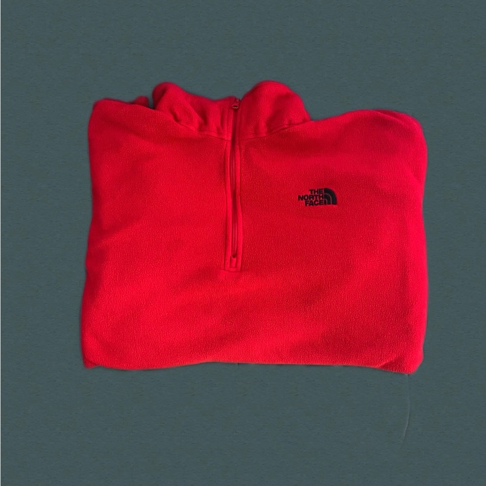 Red The North Face quarter zip